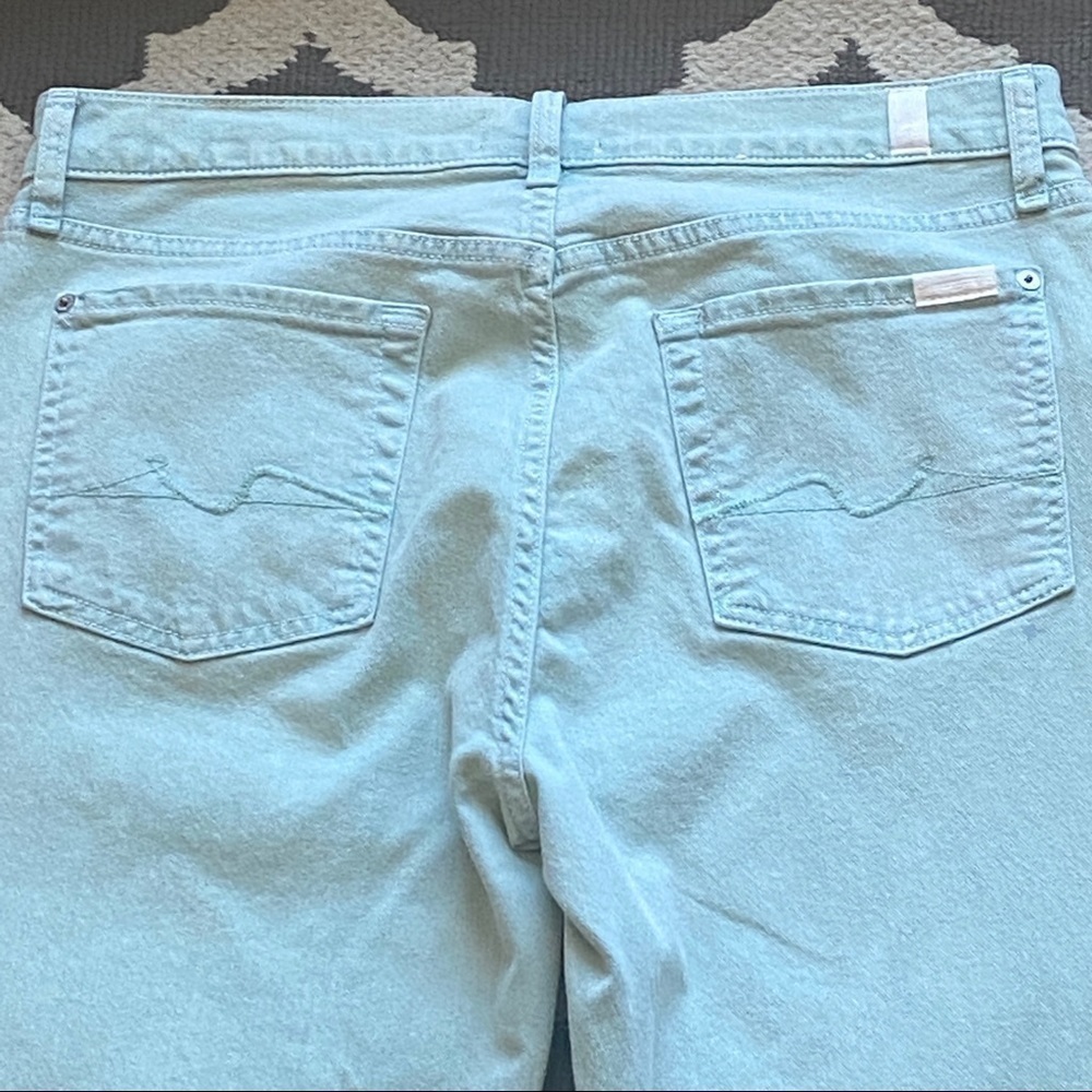 7 for All Mankind Josefina Pants Aqua Green Size 27 - Picture 6 of 8